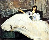 Eduard Manet Canvas Paintings - Baudelaire's Mistress Reclining
